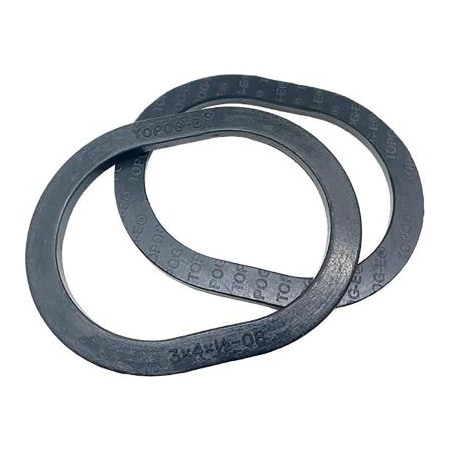 Meilner Mechanical Sales TOPOG-E Series 180 Handhole Gasket, 3in x 4-1/2in x 9/16in, Black Rubber, Obround, 2 Pack T180-3X4-1/2X9/16OB-PK2
